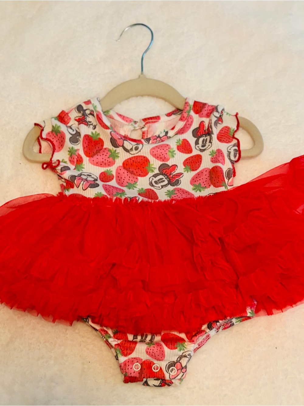 Disney Red Strawberry Print Tutu One-Piece Dress